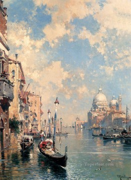 大運河 ヴェネツィア フランツ リチャード ウンターベルガー ヴェネツィア Oil Paintings